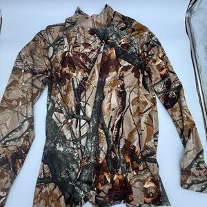 Men's Long Sleeve Camo Shirt - Brown/Green